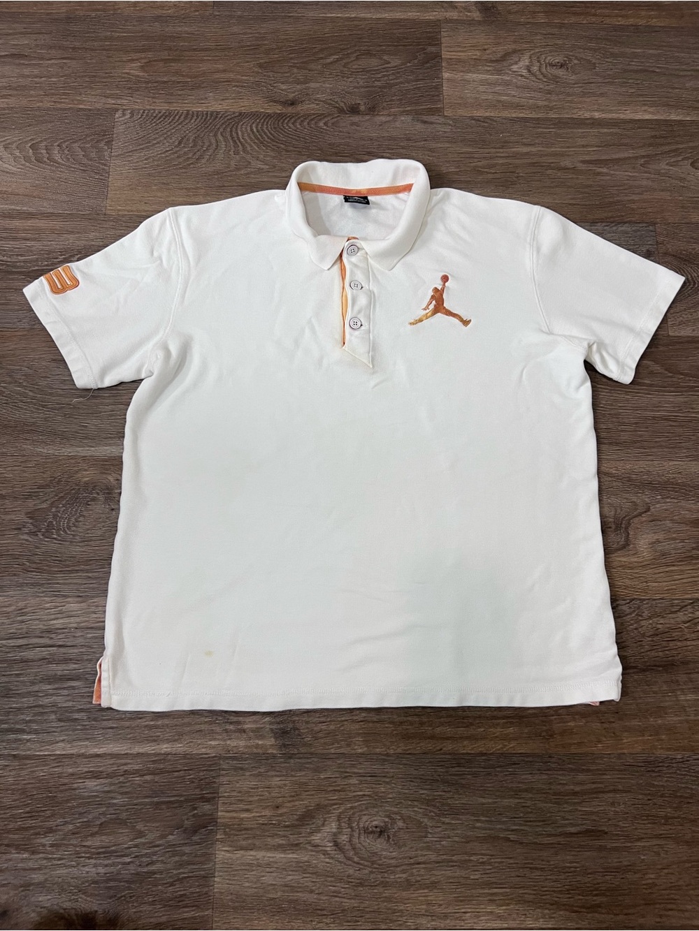 Jordan White Polo with Orange Jumpman Accent/A484